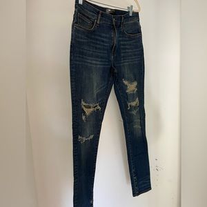 Men's Skinny Jeans - Distressed Blue